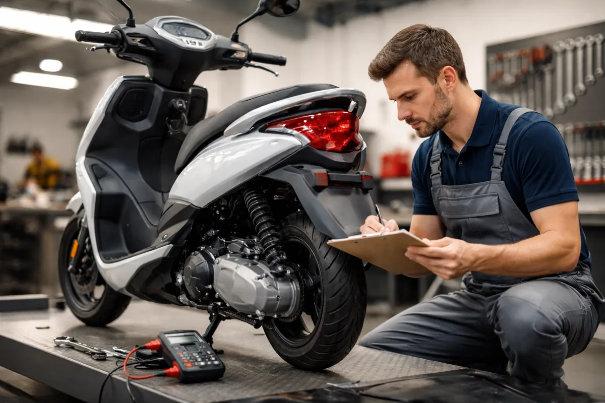 Comment vérifier les données techniques d'un scooter avant l'entretien